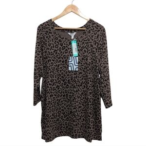 Market & Spruce Stitch Fix Paulsen Brushed Knit Top Animal Print 2X So Soft